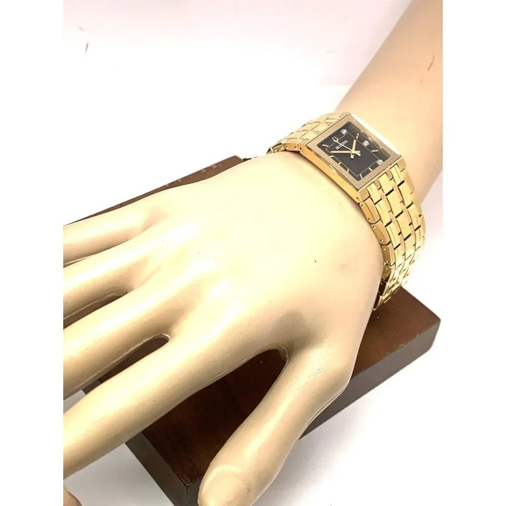 Bulova Women's Watch 97P167 Quadra Marc Anthony Quartz Diamond Gold Steel Tank